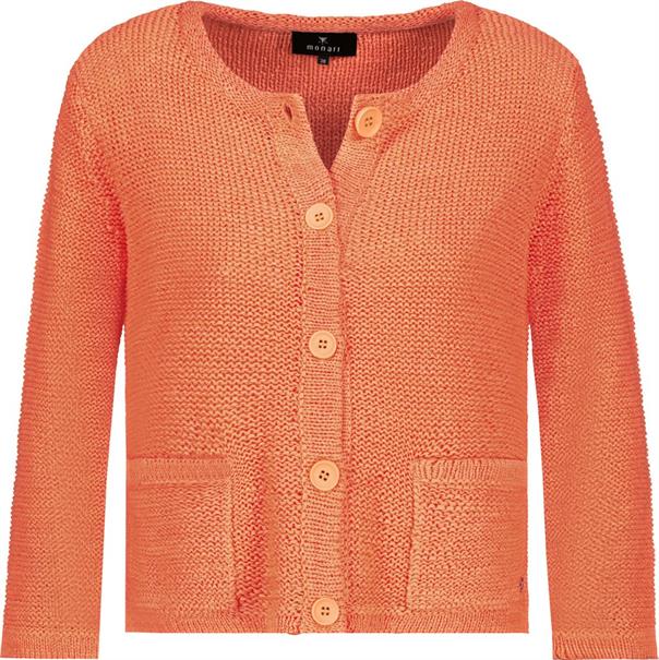 Strickjacke mit Tasche apricot