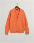 Strickjacke mit Webstruktur apricot orange