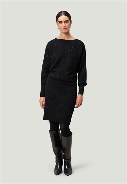 Strickkleid mit Pailletten black beauty