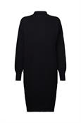 Strickkleid mit Stehkragen black