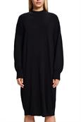 Strickkleid mit Stehkragen black