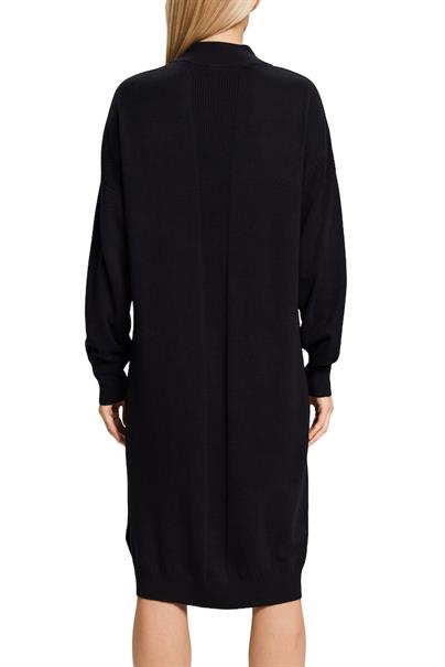 Strickkleid mit Stehkragen black