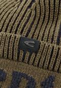 Strickmütze mit Schriftzug dark choclate