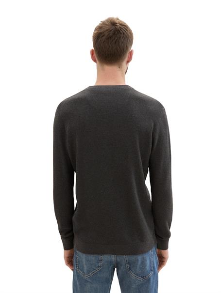 Strickpullover aus Baumwolle black grey melange