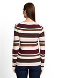 Strickpullover aus Baumwolle camel brown red stripe