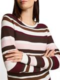 Strickpullover aus Baumwolle camel brown red stripe