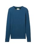 Strickpullover aus Baumwolle dark teal melange