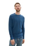 Strickpullover aus Baumwolle dark teal melange