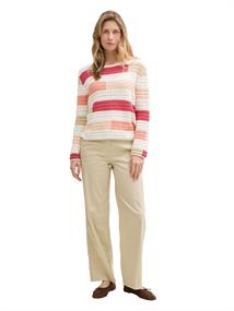 Strickpullover aus Bio-Baumwolle fresh berry highlight stripe