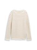 Strickpullover aus Bio-Baumwolle sand stone offwhite stripe