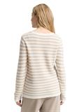 Strickpullover aus Bio-Baumwolle sand stone offwhite stripe
