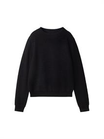 Strickpullover aus Federgarn deep black