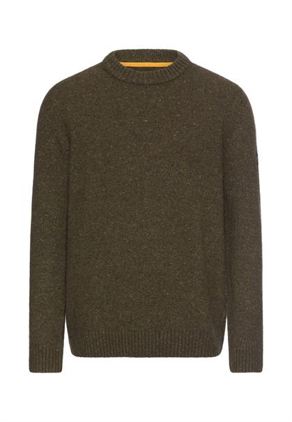 Strickpullover aus Merinowollgemisch dark olive green