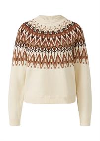 Strickpullover creme|mehrfarbig