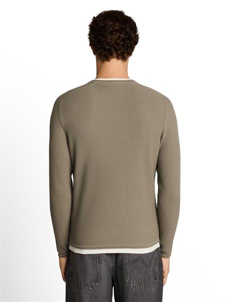 Strickpullover im 2-in-1-Look dark sage green