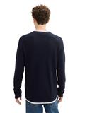 Strickpullover im 2-in-1-Look sky captain blue