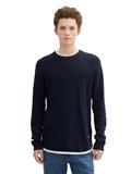 Strickpullover im 2-in-1-Look sky captain blue