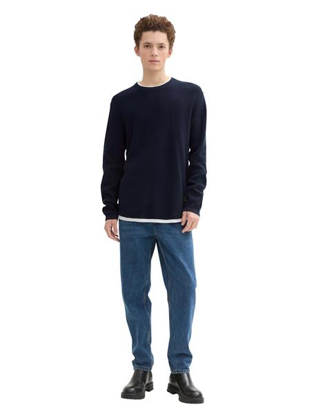 Strickpullover im 2-in-1-Look sky captain blue