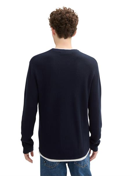 Strickpullover im 2-in-1-Look sky captain blue
