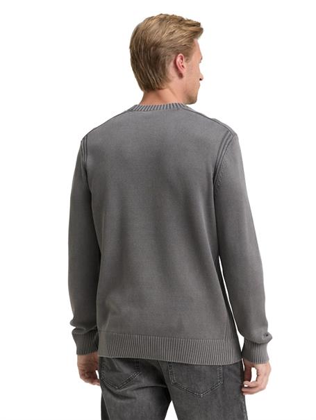 Strickpullover im Washed-Look aus Baumwolle classic dark grey