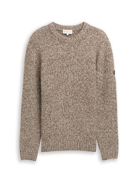 Strickpullover in Melange-Optik multicolor brown structure