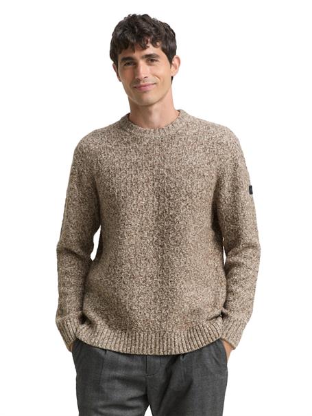 Strickpullover in Melange-Optik multicolor brown structure