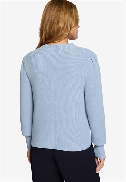 Strickpullover mit Ballonärmeln soft chambray
