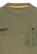 Strickpullover mit Brusttasche leaf green
