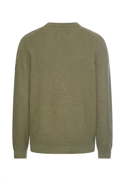 Strickpullover mit Brusttasche leaf green