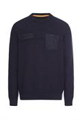 Strickpullover mit Brusttasche tinted blue