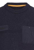 Strickpullover mit Brusttasche tinted blue