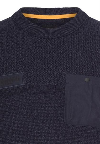 Strickpullover mit Brusttasche tinted blue