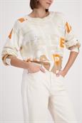 Strickpullover mit Buchstaben-Muster biscotti