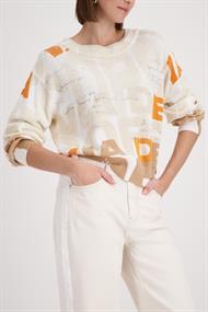Strickpullover mit Buchstaben-Muster biscotti