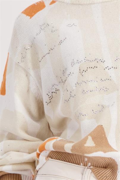 Strickpullover mit Buchstaben-Muster biscotti