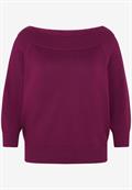 Strickpullover mit Carmenausschnitt magenta purple