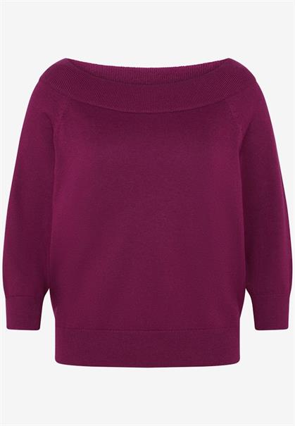 Strickpullover mit Carmenausschnitt magenta purple