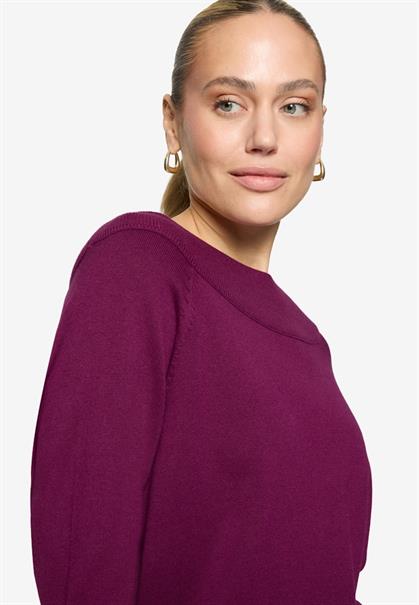 Strickpullover mit Carmenausschnitt magenta purple