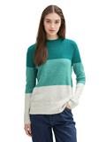 Strickpullover mit Colour Blocking green beige colorblock