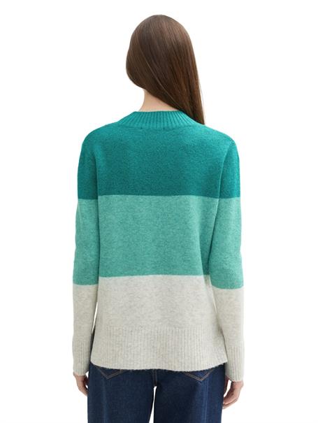 Strickpullover mit Colour Blocking green beige colorblock
