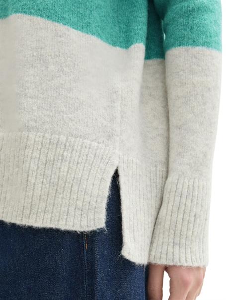 Strickpullover mit Colour Blocking green beige colorblock