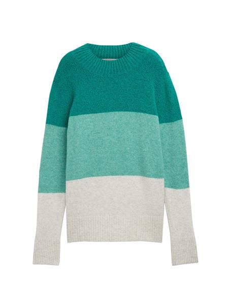 Strickpullover mit Colour Blocking green beige colorblock