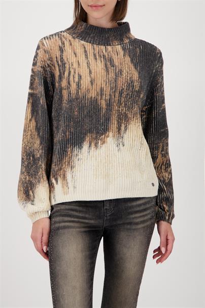 Strickpullover mit Druckverlauf whisky gemustert