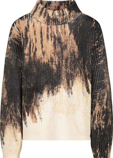 Strickpullover mit Druckverlauf whisky gemustert