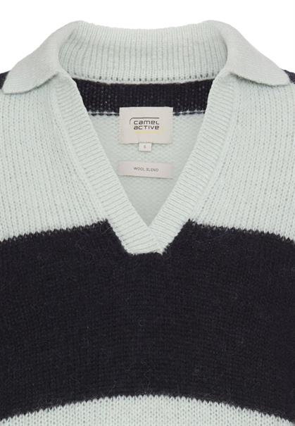Strickpullover mit Hemdkragen dark blue
