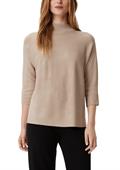 Strickpullover mit Inserts beige