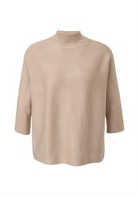 Strickpullover mit Inserts beige