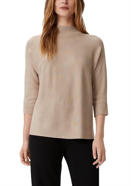 Strickpullover mit Inserts beige