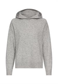 Strickpullover mit Kapuze grey melange
