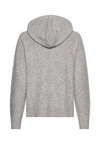 Strickpullover mit Kapuze grey melange